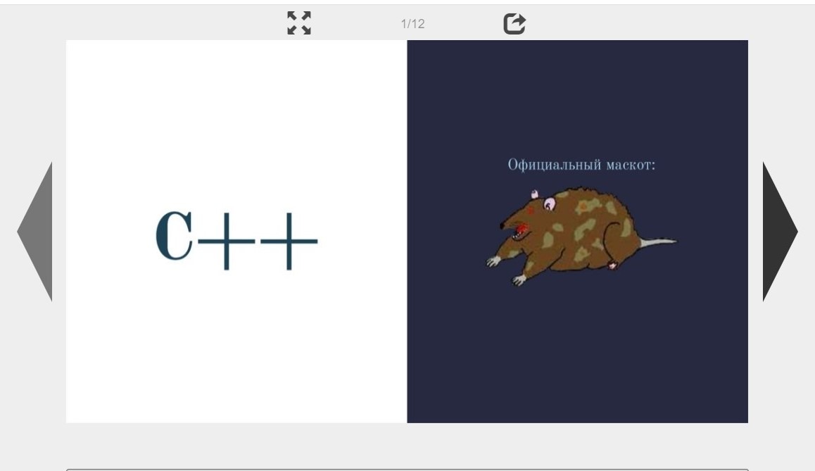 Пример из сети. Слайд презентации невнимательного автора о С++ 